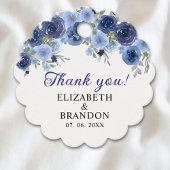 Rustic Wedding with Blue Navy Flowers Bedankjes Labels