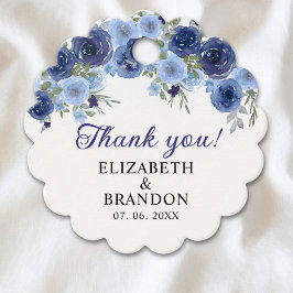 Rustic Wedding with Blue Navy Flowers Bedankjes Labels