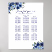 Rustic Wedding with Blue Navy Flowers Poster (Voorkant)