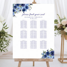 Rustic Wedding with Blue Navy Flowers Poster