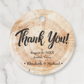 Rustic Wedding Wood Cut Bedankt Bedankjes Labels (Achterkant)