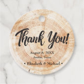 Rustic Wedding Wood Cut Bedankt Bedankjes Labels (Voorkant)