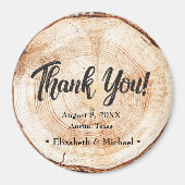 Rustic Wedding Wood Cut Bedankt Magneet (Voorkant)