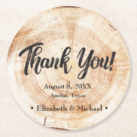 Rustic Wedding Wood Cut Bedankt