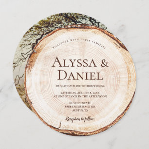 Rustic Wedding Wood Cut Grain Aangepaste foto Kaart