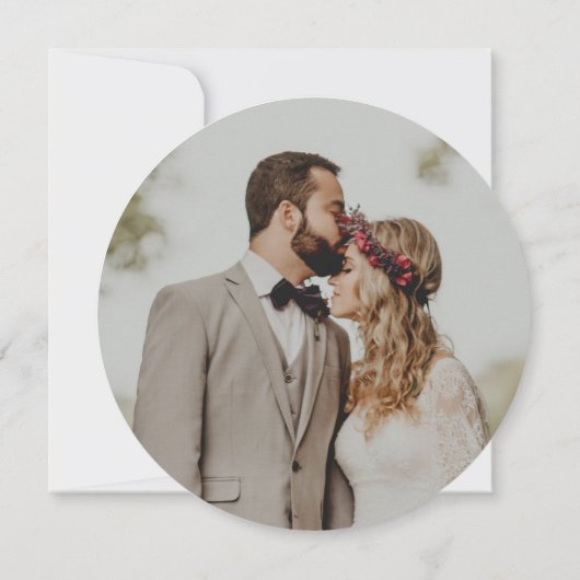 Rustic Wedding Wood Cut Grain Aangepaste foto Kaart (Achterkant)