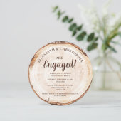 Rustic Wedding Wood Cut Grain Custom Invitation Kaart (Staand voorkant)