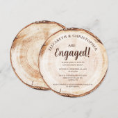 Rustic Wedding Wood Cut Grain Custom Invitation Kaart (Voorkant / Achterkant)