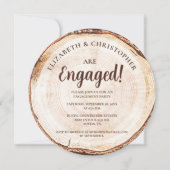 Rustic Wedding Wood Cut Grain Custom Invitation Kaart (Voorkant)