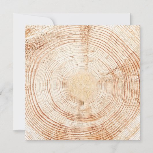 Rustic Wedding Wood Cut Grain Custom Invitation Kaart (Achterkant)