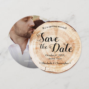 Rustic Wedding Wood Fotowebsite QR code Kaart