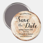 Rustic Wedding Wood Grain Bouw Aangepast Magneet (Voorkant / Achterkant)
