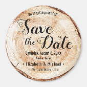 Rustic Wedding Wood Grain Bouw Aangepast Magneet (Voorkant)