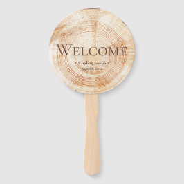 Rustic Wedding Wood Grain Bridal Handwaaier