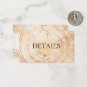 Rustic Wedding Wood Grain Details QR Code Sjabloon (Voorkant / Achterkant in situ)