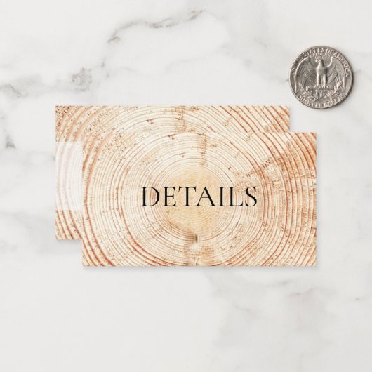 Rustic Wedding Wood Grain Details QR Code Sjabloon (Voorkant / Achterkant in situ)