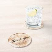 Rustic Wedding Wood Grain Hartelijk dank Ronde Kartonnen Onderzetter (Insitu)