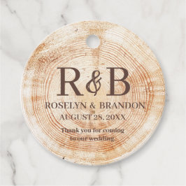 Rustic Wedding wood grain Monogram bedankt Bedankjes Labels