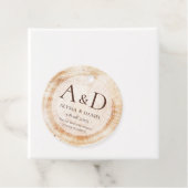 Rustic Wedding wood grain Monogram thank you Bedankjes Labels (In situ)