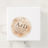 Rustic Wedding wood grain Monogram thank you Bedankjes Labels (In situ)