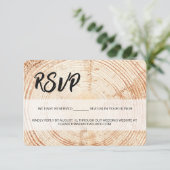 Rustic Wedding Wood Grain RSVP gereserveerde zitpl (Staand voorkant)