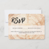 Rustic Wedding Wood Grain RSVP gereserveerde zitpl (Voorkant)