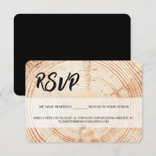 Rustic Wedding Wood Grain RSVP gereserveerde zitpl