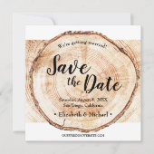Rustic Wedding Wood Grain slaat de datumfoto op (Voorkant)