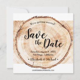 Rustic Wedding Wood Grain slaat de datumfoto op
