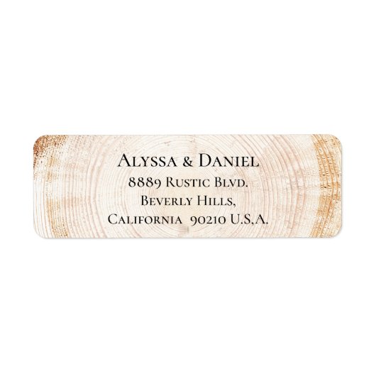 Rustic Wedding Wood grain tree bark ring Custom Etiket (Voorkant)