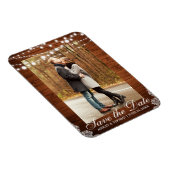 Rustic Wedding Wood Lace Save the Date Magneet (Rechterzijde)