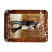 Rustic Wedding Wood Lace Save the Date Magneet (Horizontaal)