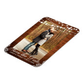 Rustic Wedding Wood Lace Save the Date Magneet (Linkerzijde)