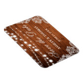 Rustic Wedding Wood Licht Lace Save the Date Magneet (Rechterzijde)