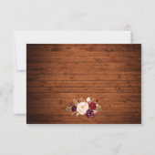 Rustic Wedding Wood Lichten Floral RSVP met meel (Achterkant)
