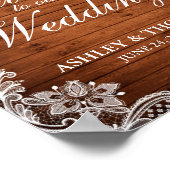 Rustic Wedding Wood Mason Jar Lights Lace Poster (Hoek)