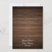 Rustic Wedding Wood Rustic Wedding Invitation Kaart (Achterkant)