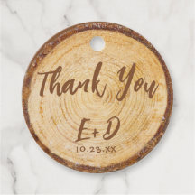 Rustic Wedding Wood Slice Hartelijk dank voor brui