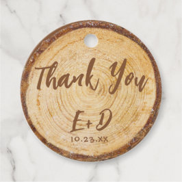 Rustic Wedding Wood Slice Hartelijk dank voor brui Bedankjes Labels