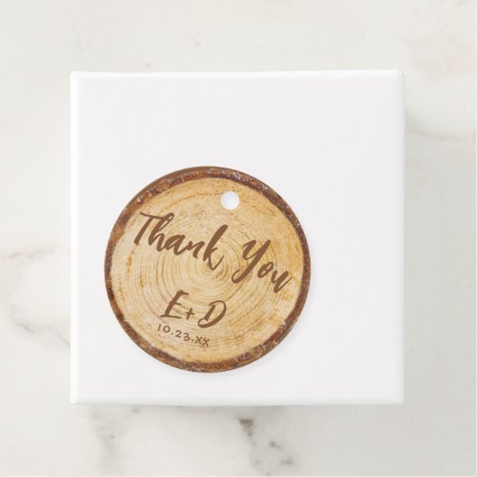 Rustic Wedding Wood Slice Hartelijk dank voor brui Bedankjes Labels (In situ)