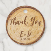Rustic Wedding Wood Slice Hartelijk dank voor brui Bedankjes Labels (Voorkant)