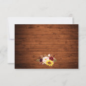 Rustic Wedding Wood String Lights Lace Floral RSVP Kaartje (Achterkant)