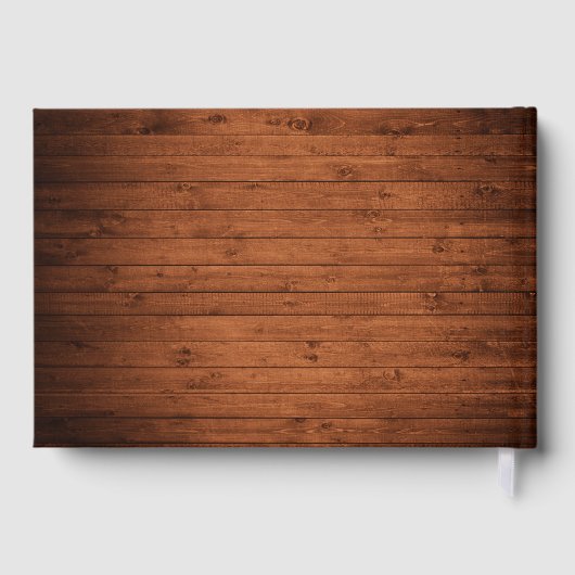 Rustic Wedding Wood String Lights Lace Gastenboek (Achterkant)