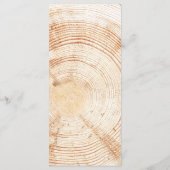 Rustic Wedding Woodland tree bark Grain Menu (Achterkant)
