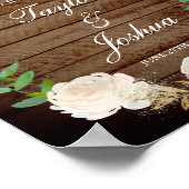 Rustic Welcome Wedding Sign Blush Gold Waterverf Poster (Hoek)