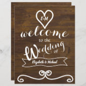 Rustic Welcome Wedding Sign Chalkboard Budget (Voorkant / Achterkant)