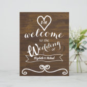 Rustic Welcome Wedding Sign Chalkboard Budget (Staand voorkant)