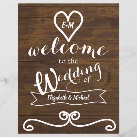 Rustic Welcome Wedding Sign Chalkboard Budget (Voorkant)