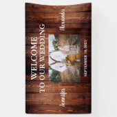 Rustic Welkom bij onze bruiloft foto bruiloft Bann Spandoek (Verticaal)