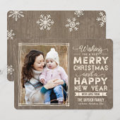 Rustic wenst kerstkaart voor feestdag (Voorkant / Achterkant)